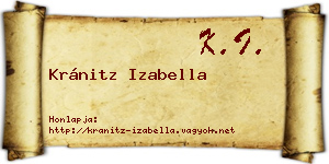 Kránitz Izabella névjegykártya